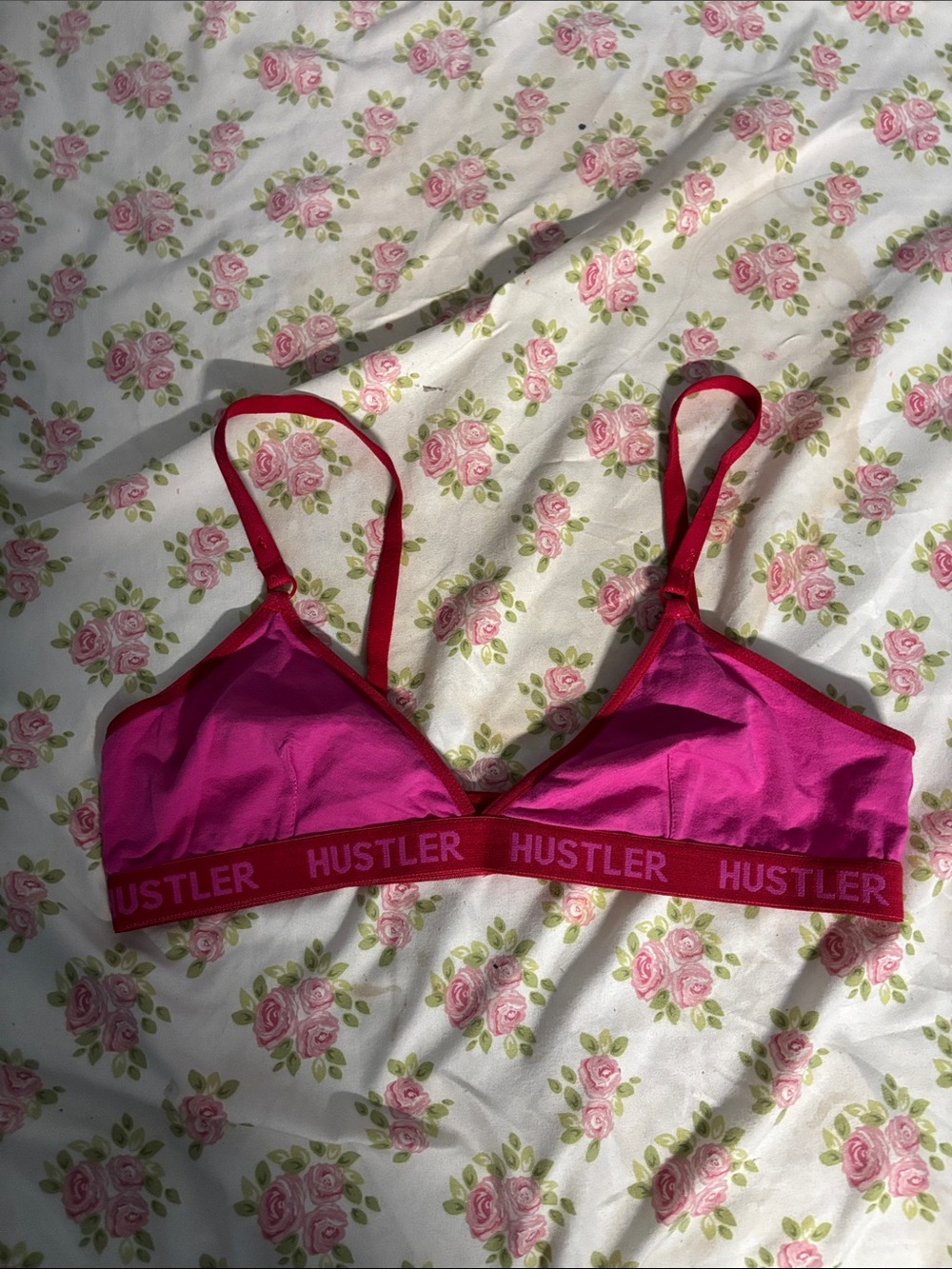 Hustler Hollywood Pink Bralette with Red Trim ❤️‍🔥